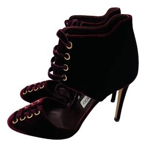 Jimmy Choo Burgundy Velvet Heels